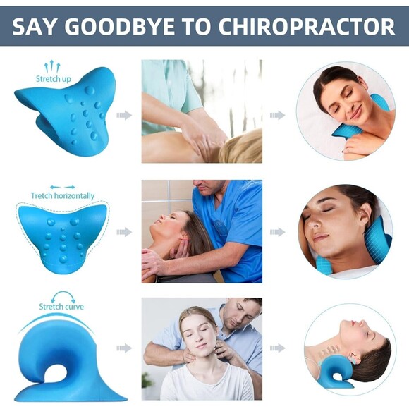 Neck Pillow Stretcher Device Pain Relief Cervical Neck Shoulder TMJ - Picture 2 of 14